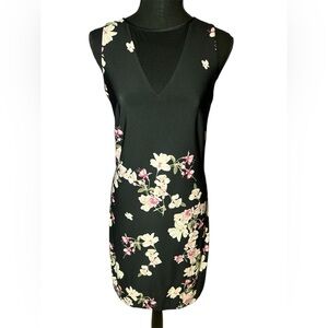White House Black Market Black Floral Midi Dress